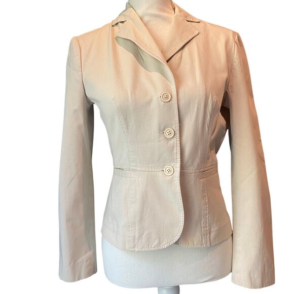 George Stretch Khaki jacket Cotton Blend Lightweight Professional Office Size 4 - Picture 1 of 8